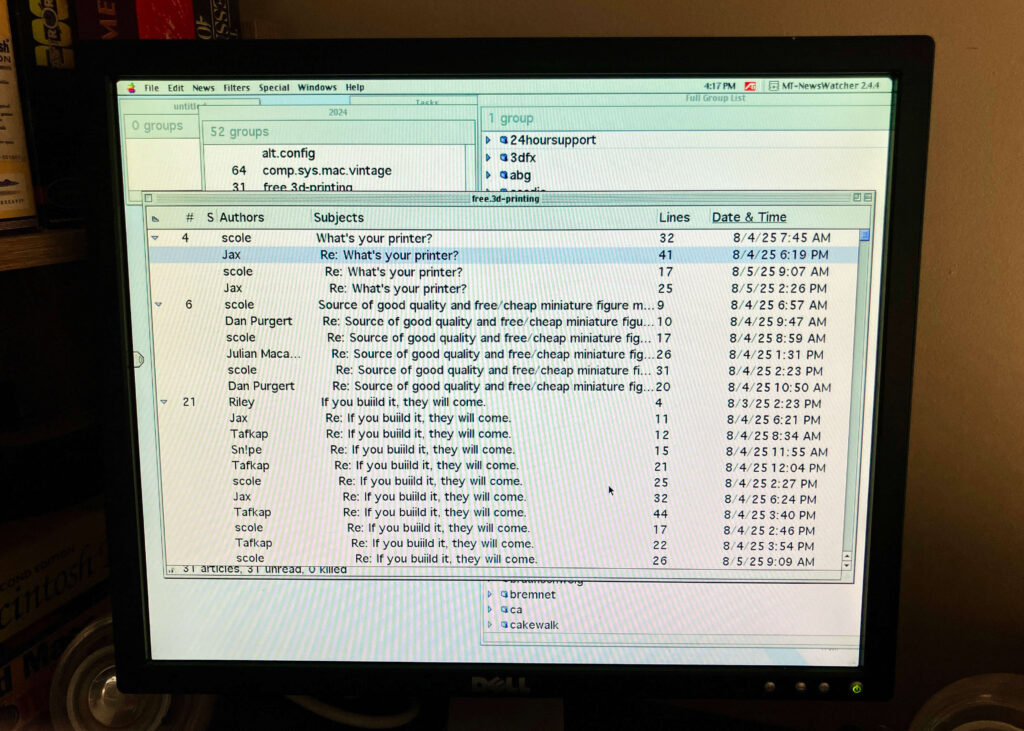 I made a Usenet newsgroup – in 2025; free.3d-printing – mrstephencole